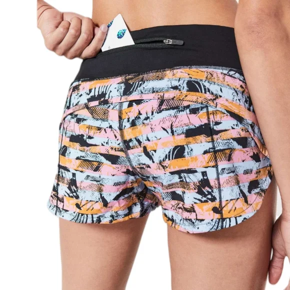 Lululemon Speed Up Shorts 2.5" Inversion Multi | Size 10 | Pink Orange Black - Picture 3 of 15